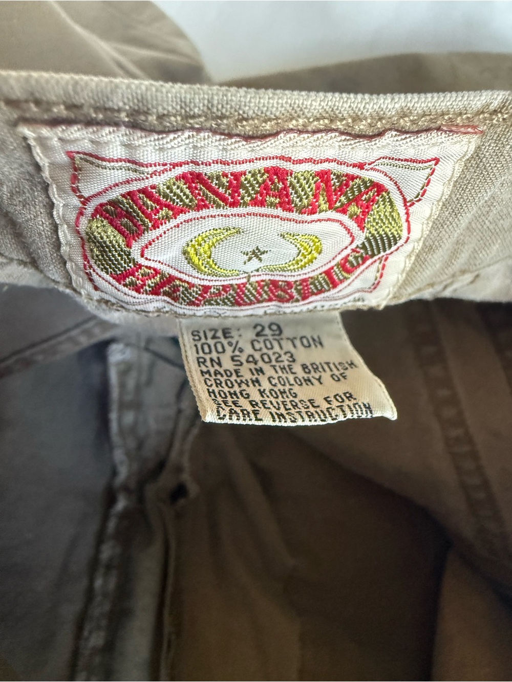 VTG 80s Banana Republic Travel Safari Cargo Shorts 29 British Hong Kong Khaki - Picture 7 of 8